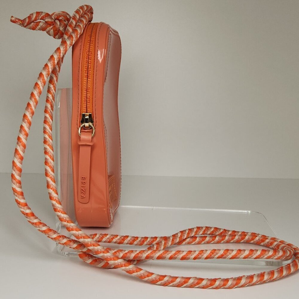 Brizza Arezzo Cell Phone Holder Crossbody Mini Bag Orange - Picture 5 of 10